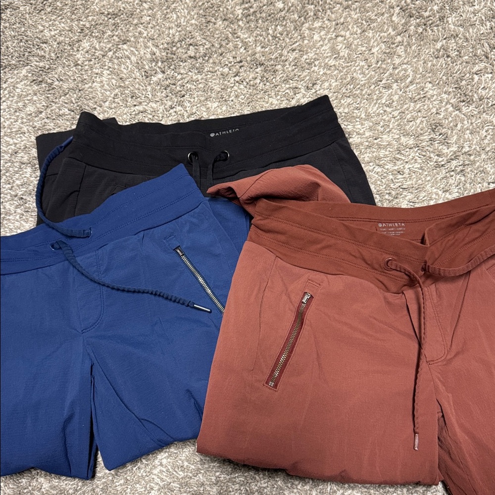 Athleta Trekkie North Joggers Size 4P (Three Pairs)